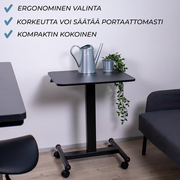 Lykke säädettävä pöytä L100, 60 x 52cm, musta