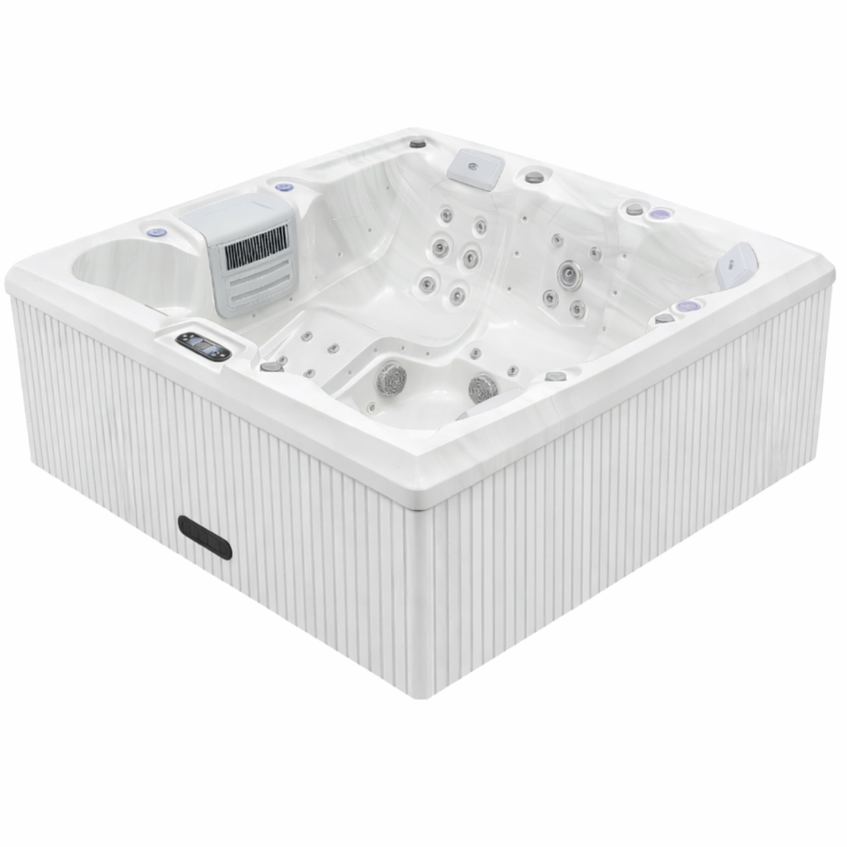 LUXUS Ulkoporeallas 215x215 cm, Pystypaneelit, 55 suutinta, LED-valot