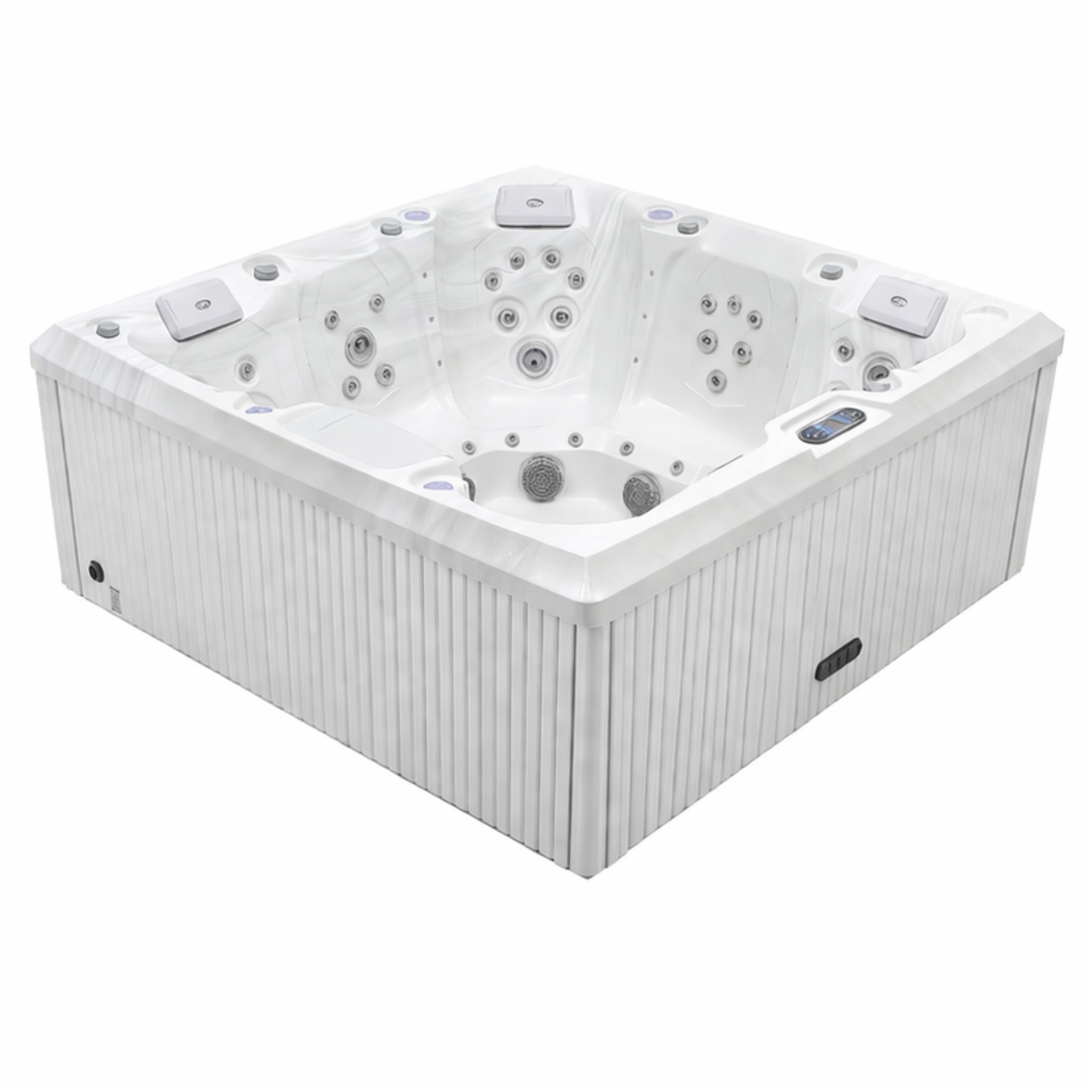 LUXUS Ulkoporeallas 215x215 cm, Pystypaneelit, 55 suutinta, LED-valot