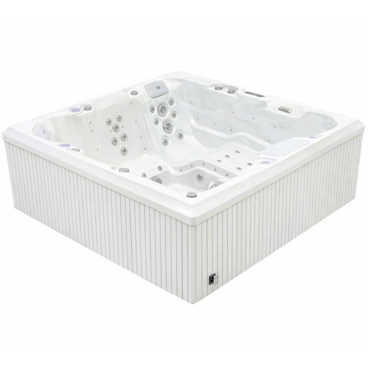 LUXUS Ulkoporeallas 215x215 cm, Pystypaneelit, 55 suutinta, LED-valot