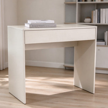 Meikkipöytä 91 x 35 x 76 cm – leveä laatikko, beige, kompakti koko