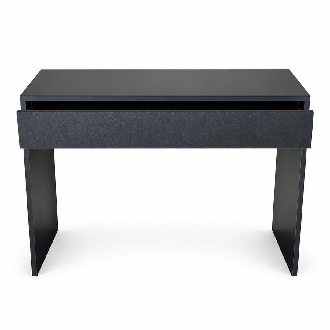 Meikkipöytä 91 x 35 x 76 cm – leveä laatikko, musta, kompakti koko