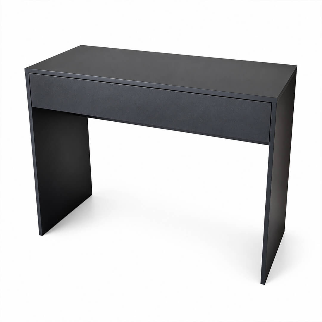 Meikkipöytä 91 x 35 x 76 cm – leveä laatikko, musta, kompakti koko