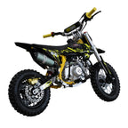 Minikrossi 110cc 4-takts – halvautomatisk, 80 km/h, hydrauliska skivbromsar, gul