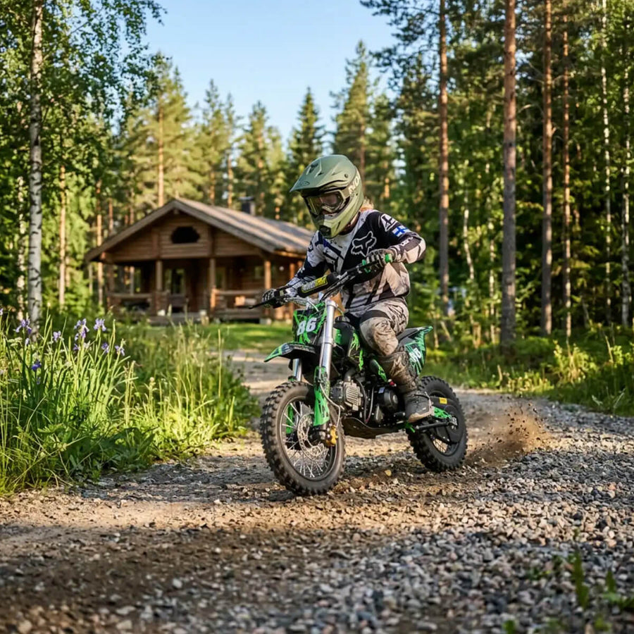 Nuorten Minicrossi 110cc, för avgränsat område, grön