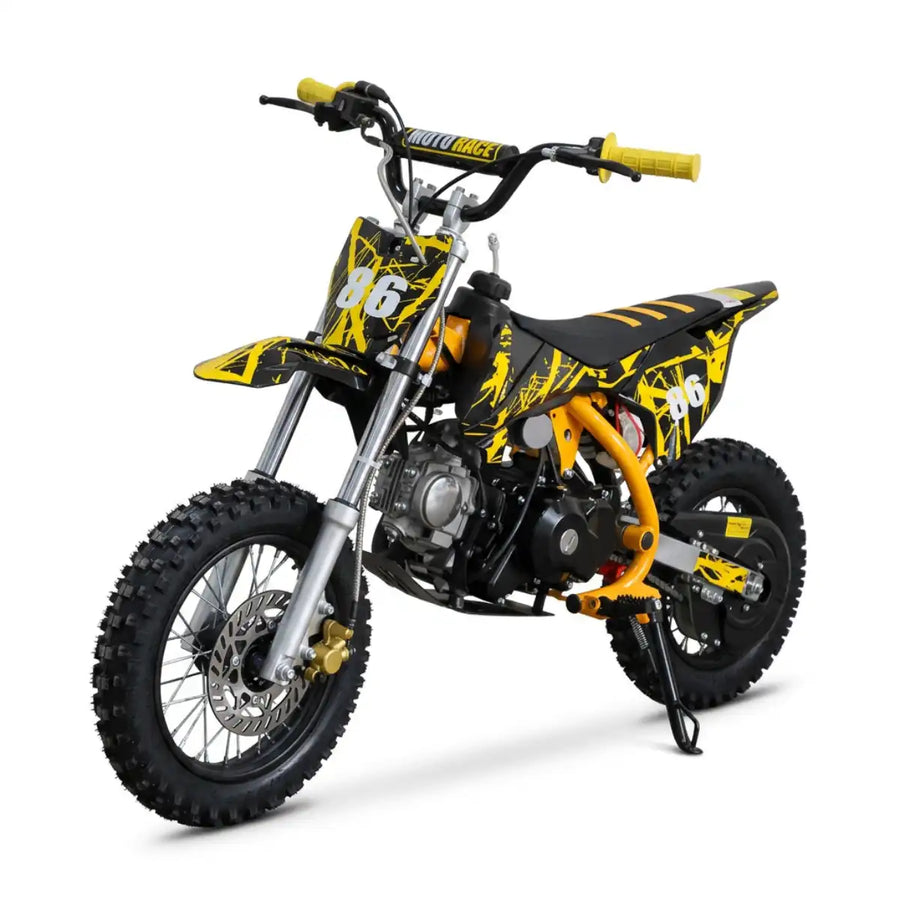 Minikrossi 70cc 4-takts – automatisk, elstart, gul