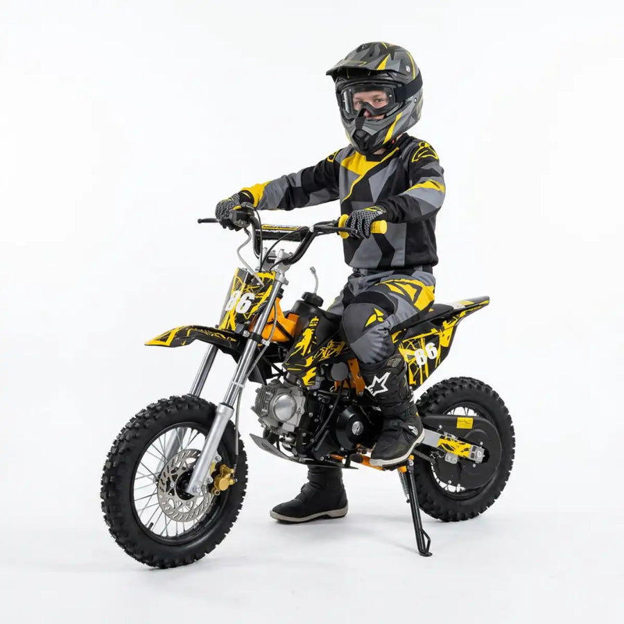 Minikrossi 70cc 4-takts – automatisk, elstart, gul