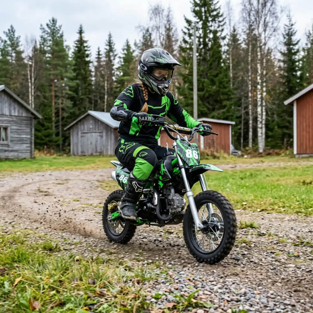 Minikrossi 70cc 4-takts – automatisk, elstart, grön