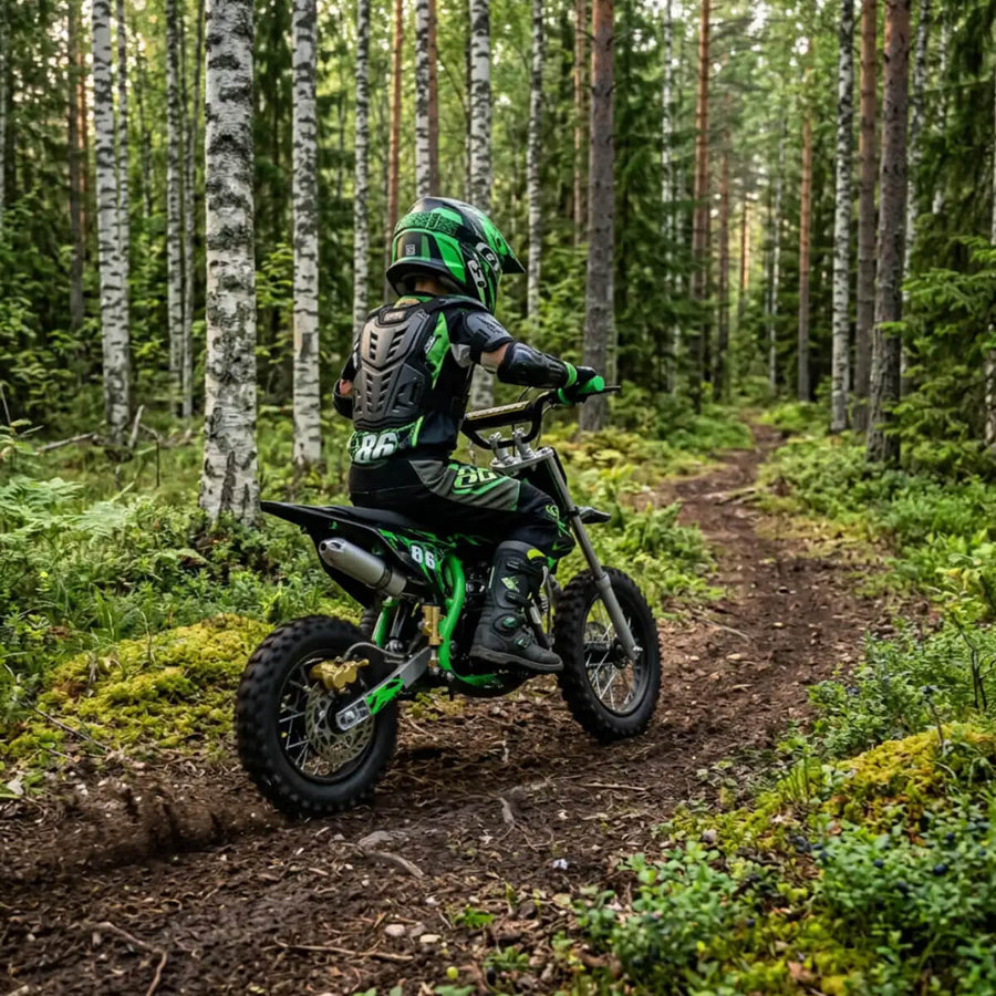 Minikrossi 70cc 4-takts – automatisk, elstart, grön