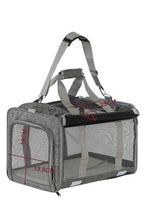 Kantolaukku lemmikille 46 x 30 x 30 cm – taitettava, verkkopaneelit, harmaa