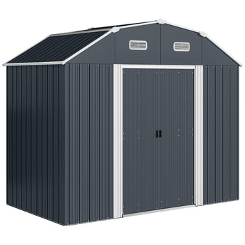 Peltivaja ikkunoilla, hyllyillä ja liukuovilla, 2,7 m², tummanharmaa