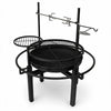 Multifunktionell utomhuseldstad 86 x 86 cm – 60 cm eldstad, 2 grillgaller, grillspett