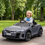 Lasten sähköauto Audi RS e-tron GT, kaukosäädin, turvavyö ja valot, 3–5 v, harmaa