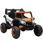 Lasten sähkömaastoauto UTV 12V, kaukosäädin, jousitus ja LED, 3–7 km/h, 3–5 v, oranssi