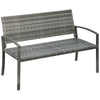 Polyrottinkinen puutarhapenkki teräsrungolla, 2-istuttava, 122 cm, ruskea