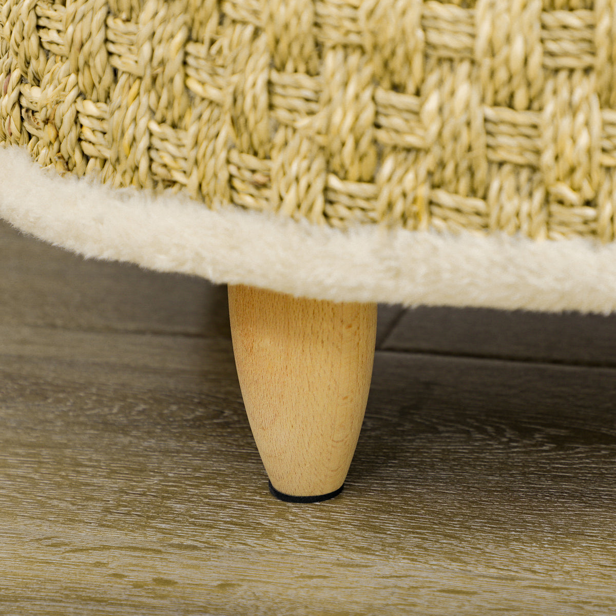 Lemmikin peti merileväpunoksella ja pestävällä tyynyllä, kissoille ja koirille, Ø 48 cm, beige