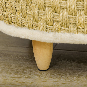 Lemmikin peti merileväpunoksella ja pestävällä tyynyllä, kissoille ja koirille, Ø 48 cm, beige