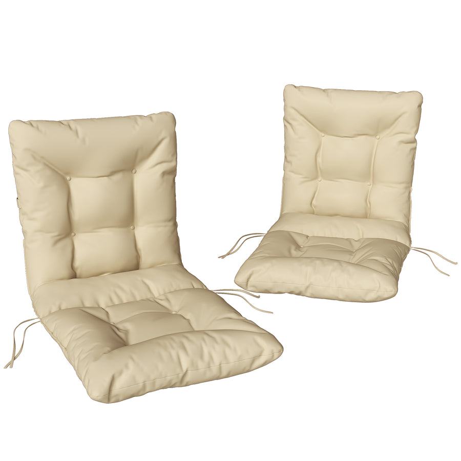 Puutarhatuolin tyynyt selkänojalla, 2 kpl, 120 x 50 x 8 cm, beige