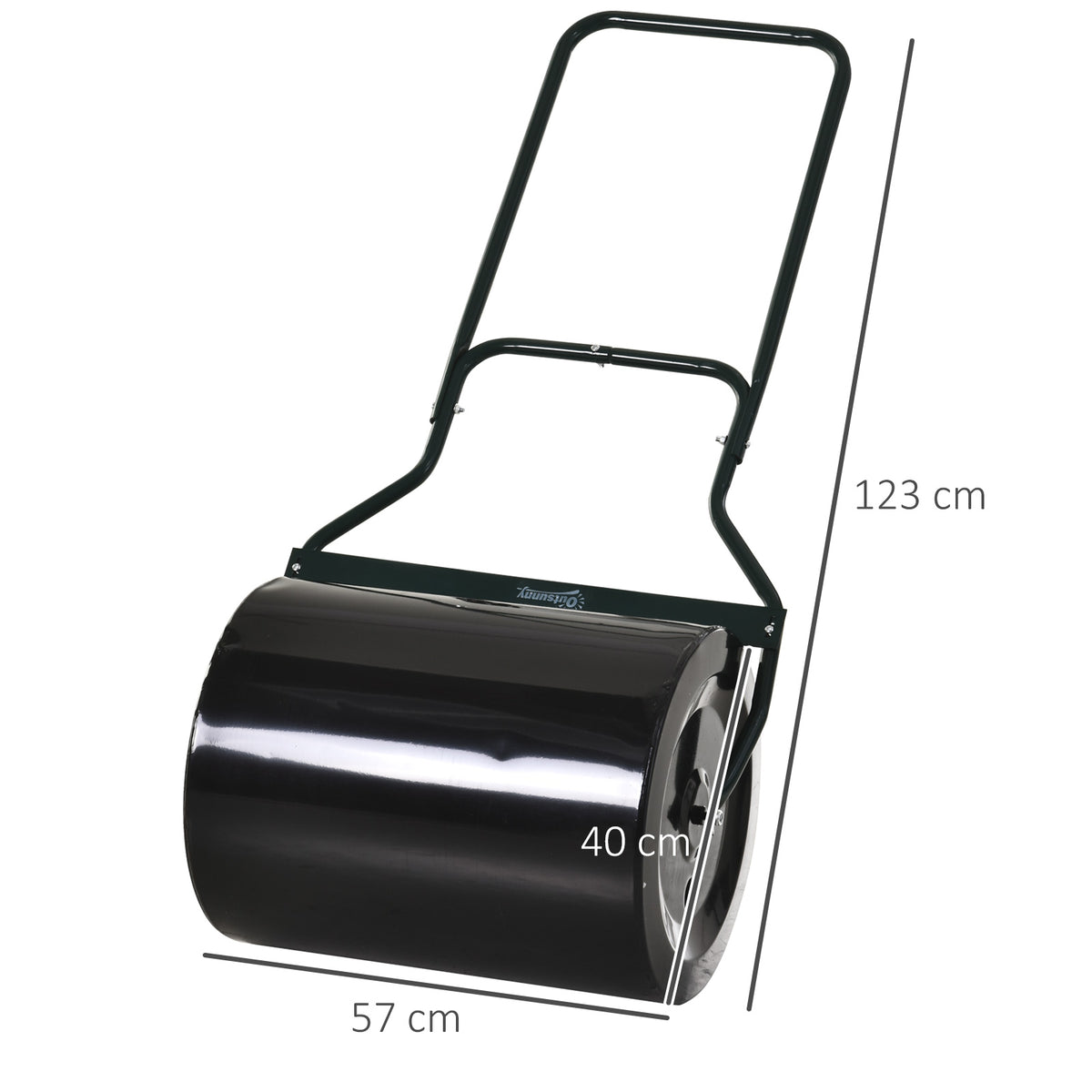 Iso nurmikkojyrä U-kahvalla, 60 l, Ø40 cm, musta/vihreä