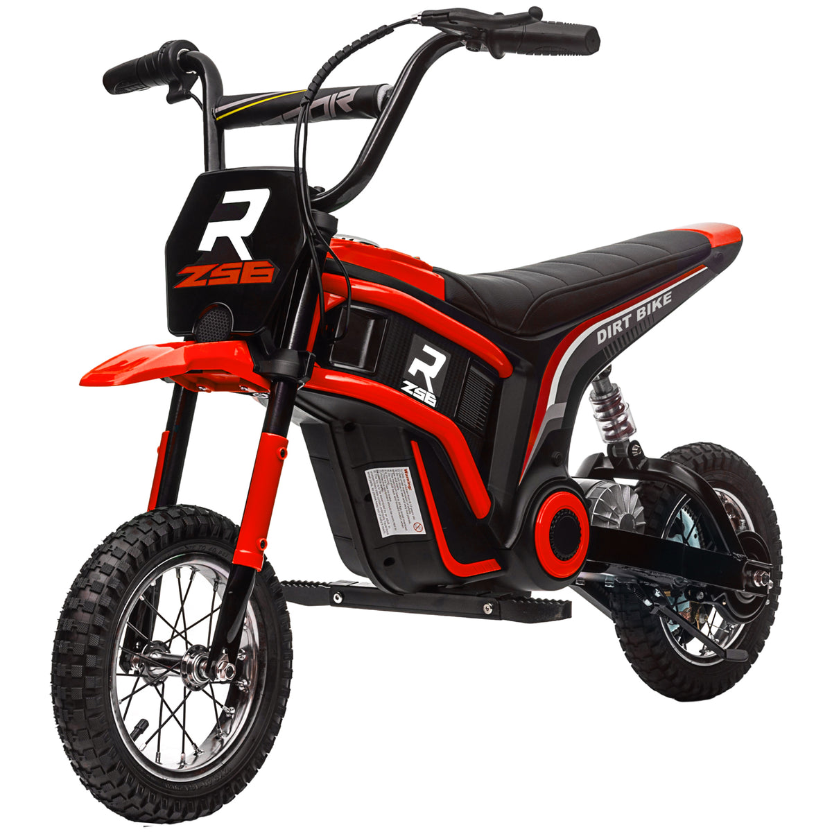 Lasten sähkömoottoripyörä 24V 350 W, kahvakaasu, takajousitus, 8–16 km/h, 8–12 v, punainen
