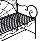 Metallinen puutarhapenkki, 2-istuttava, 107 cm, musta