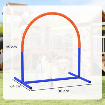 Koiran agility-kaaret 4 kpl aloittelijoille, kantolaukku, 88 x 64 x 95 cm, sininen/oranssi