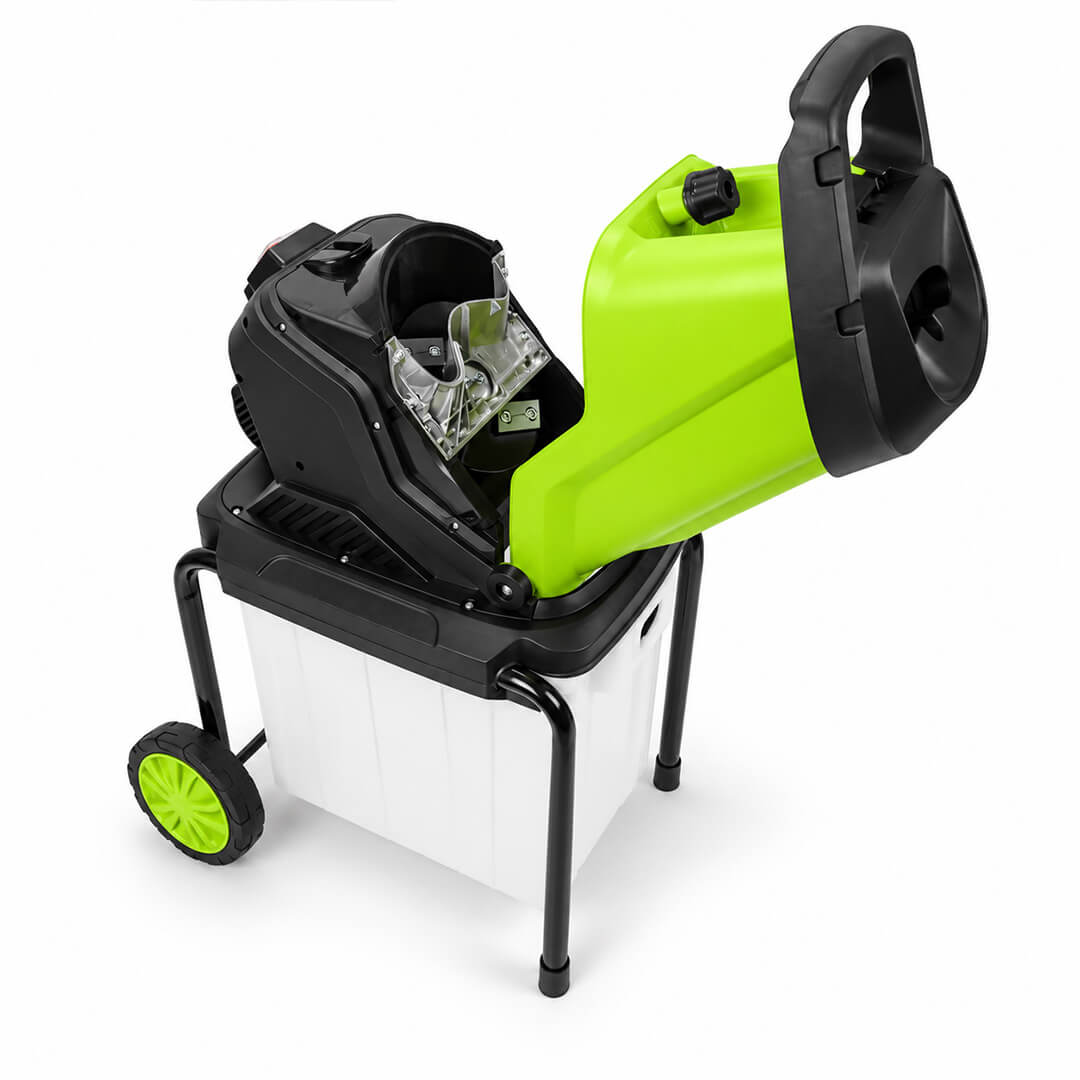 Oksasilppuri 2800 W, 45 mm leikkuukapasiteetti ja 50 l keruusäiliö