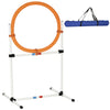 Koiran agility-rengas ja hyppyeste 2-in-1, korkeus 15–60 cm, kantolaukku, valkoinen/oranssi