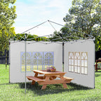 Ikkunalliset sivuseinät pop-up-paviljonkiin 3 x 3 / 3 x 4 m, 2 kpl, valkoinen