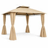 Paviljong 3 x 3 m – sidogardiner, ventilationstak, Ø 48 mm stålstolpar, beige