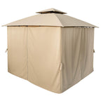 Paviljong 3 x 3 m – sidogardiner, ventilationstak, Ø 48 mm stålstolpar, beige