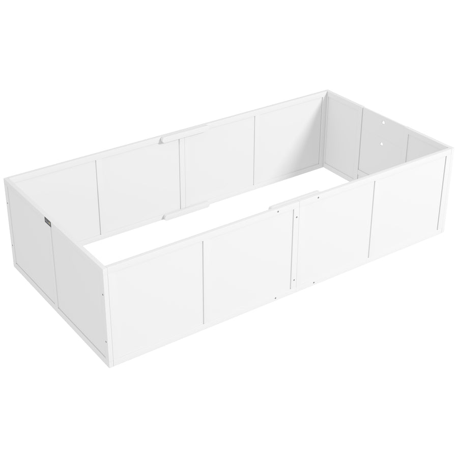 Pentulaatikko säädettävillä sisäänkäynneillä, mänty ja MDF, pienille ja isoille koirille, 196 x 96 x 48 cm, valkoinen