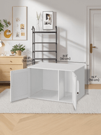 Feandrea kissatalo, kissanvessakaappi irrotettavalla väliseinällä, pöytämalli, 80 x 53 x 50cm, valkoinen