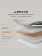 Feandrea Raapimispuu suurille kissoille itse-lämpenevillä huovilla, 2 harjaa, 11,1cm paksut tolpat, suuret tasot, luola, 50 x 50 x 160cm, harmaan