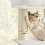 Feandrea Suuri raapimispuu itse-lämpenevällä peitolla, 2 harjaa, 10,5cm paksu pylväs, suuri taso, 50 x 50 x 160cm, kerma-beige