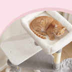 Feandrea Raapimispuu, korkeus 152cm, monitasoinen, 2 suurta makuupaikkaa, 1 nukkumapaikka, 3 raapimisaluetta, 3 tasoa, kyyhkynharmaa