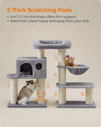 FEANDREA kissanpuutorni XXL-mukavalla tasolla, kori, sisalpylväät