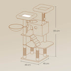 Feandrea Suuri raapimispuu pehmeällä päällisellä suurille kissoille, ombre-harmaa-valkoinen