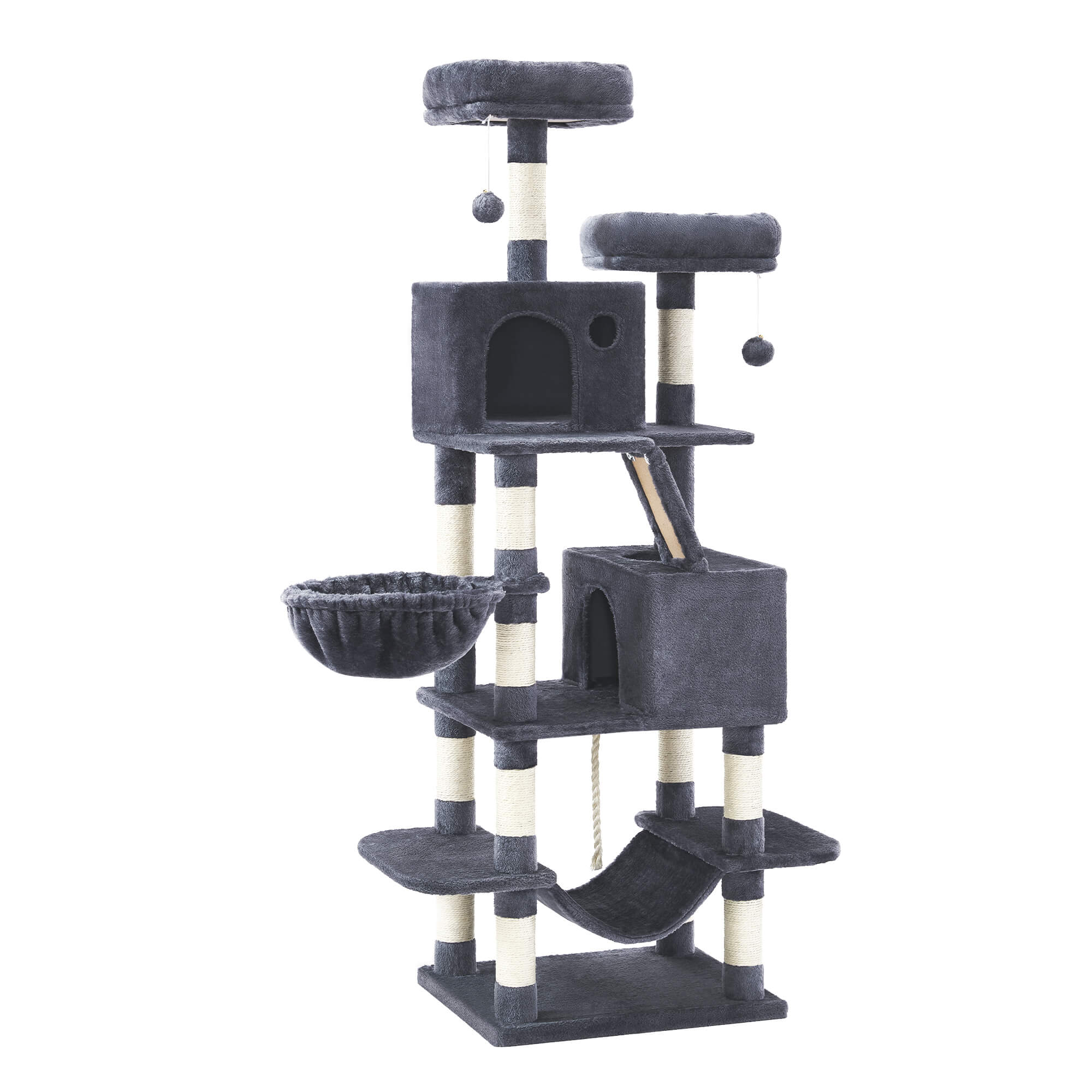 FEANDREA Kissanpuu suurille kissoille, suosittu, monen kissan talouteen, riippumatto, kapea, tilaa säästävä, korkeus 168cm