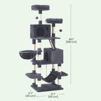 FEANDREA Kissanpuu suurille kissoille, suosittu, monen kissan talouteen, riippumatto, kapea, tilaa säästävä, korkeus 168cm