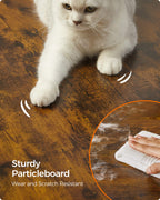 FEANDREA Raapimispuu 86cm, keskikokoinen puu 3 makuupaikalla ja luolalla, MDF-rakenne puuviilulla, sisalpylväs, pestävät plyysityynyt, vintage-ruskea-valkoinen