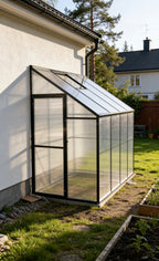 Pohjola Garden Seinäkasvihuone 242x122x195cm Alumiinirungolla, Musta
