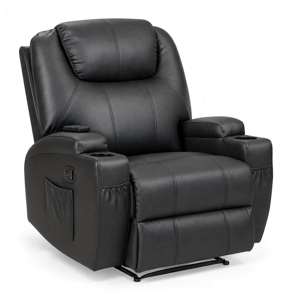 Hierova TV-tuoli 90 x 94 x 105 cm – recliner, 8 hierontapistettä, mukitelineet