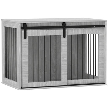 Koiran häkkikaappi liukuovella, isoille koirille 30 kg asti, 98 x 58 x 61 cm, harmaa