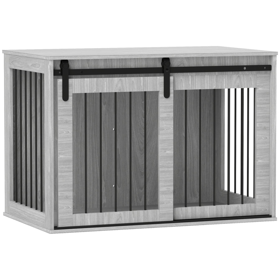 Koiran häkkikaappi liukuovella, isoille koirille 30 kg asti, 98 x 58 x 61 cm, harmaa