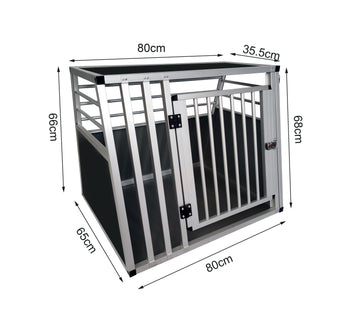 Koiran kuljetushäkki autoon 80 x 65 x 66 cm – alumiinirunko, MDF-pohja, 75° kulmat