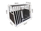 Hundbur för bil 92 x 65 x 66 cm – aluminiumram, MDF-botten, 75° vinklar