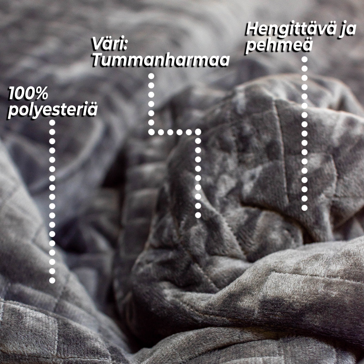 Polar Night Deluxe Comfort pussilakana 150x200cm - Tummanharmaa