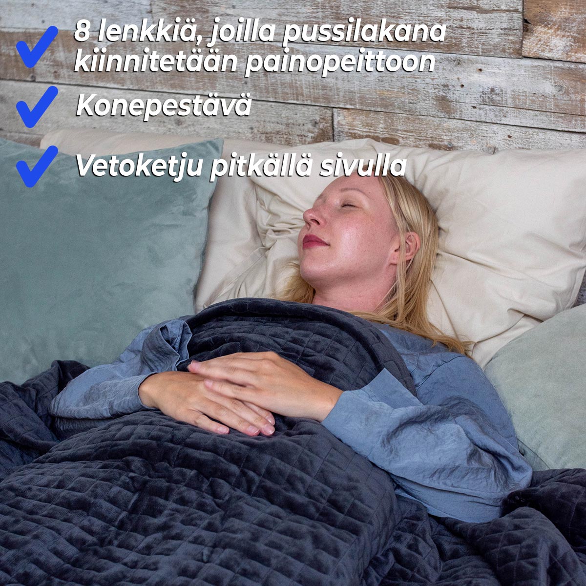 Polar Night Deluxe Comfort pussilakana 150x200cm - Tummanharmaa