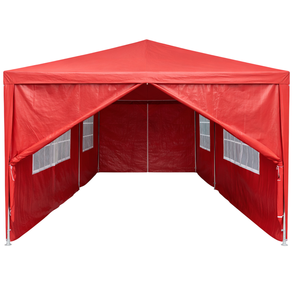 Pohjola Garden Juhlateltta / Paviljonki irrotettavilla sivuilla 3x6m PE, Punainen